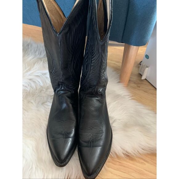 Abilene Men’s Black Cowboy Boots, size 8.5 D leather - Picture 2 of 8